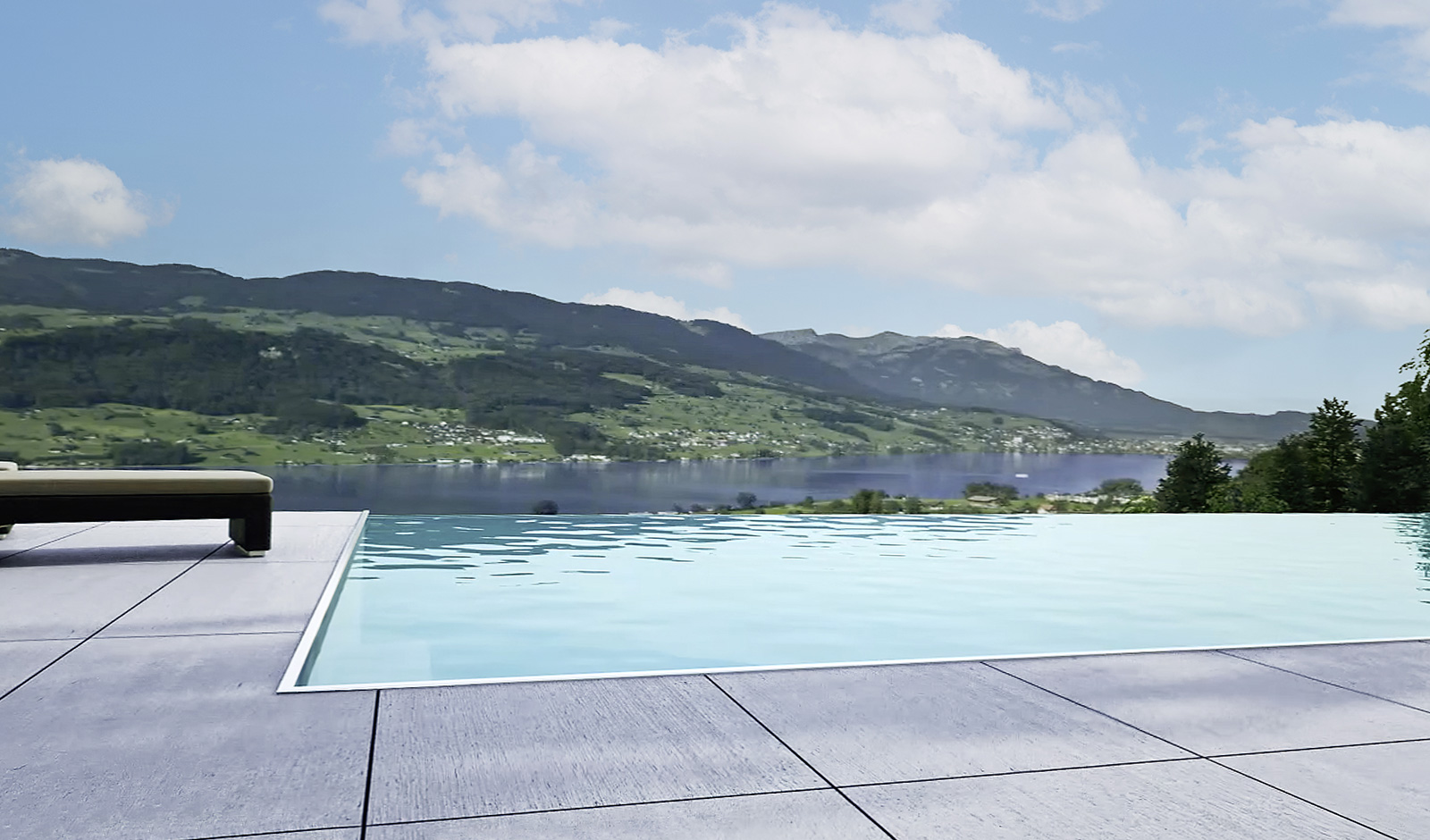 Luxuriöses Designerhaus mit Infinity-Pool und Seeblick